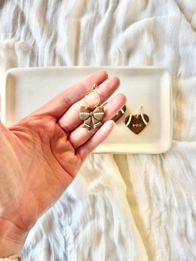 Football Clay Earrings