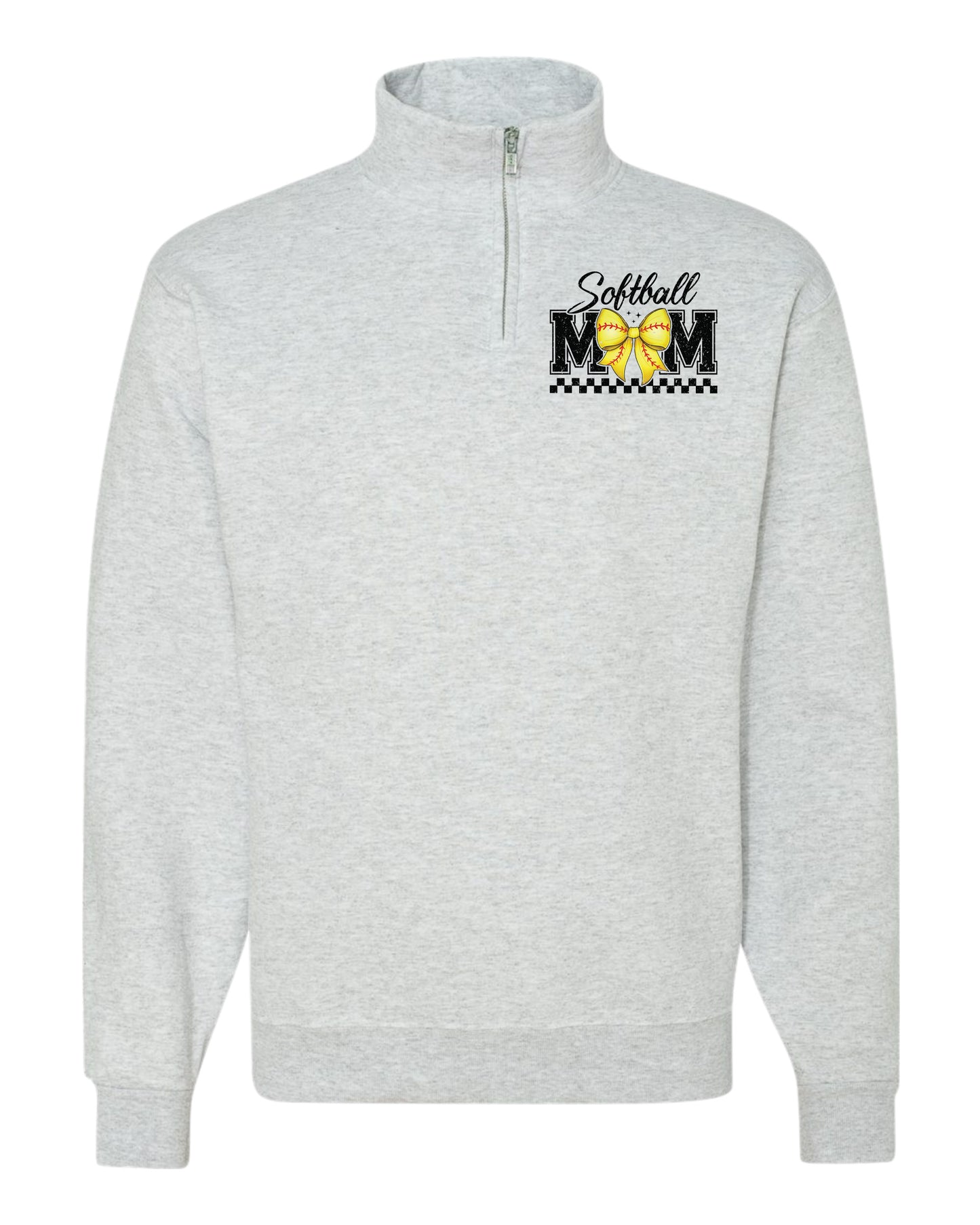 Softball Mom Quarter Zip Ash
