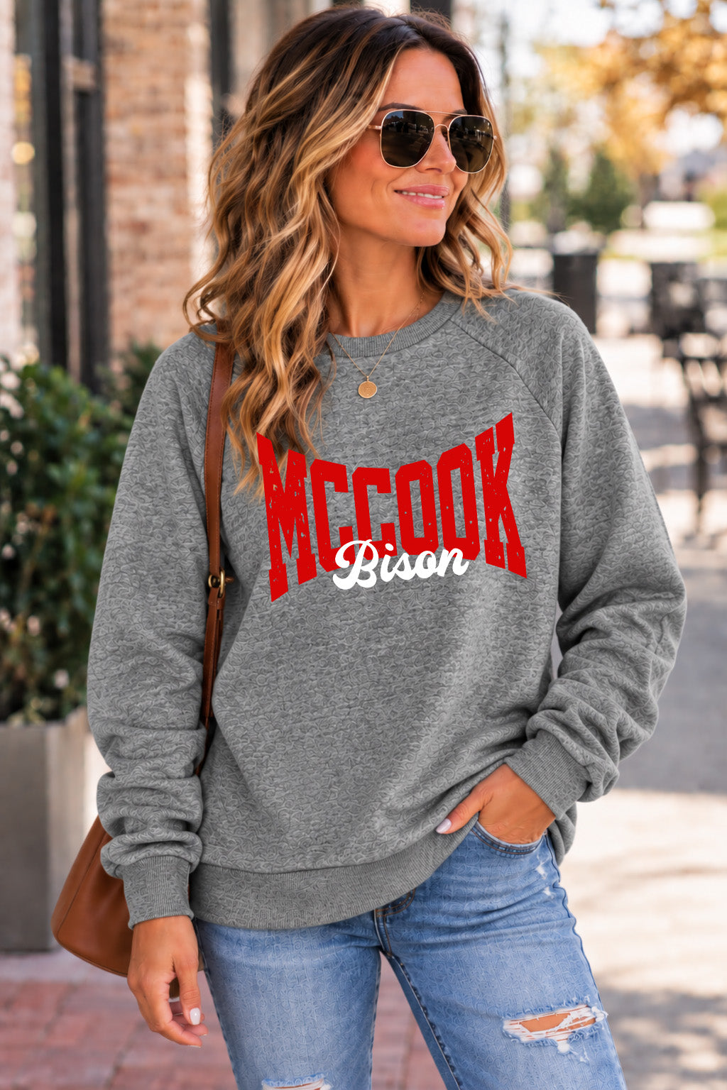 Bison Lightweight Hether Charcoal Sweatshirt