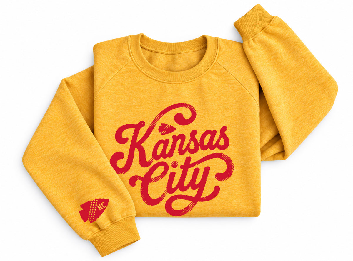 Kansas City- Heather Yellow Sweatshirt