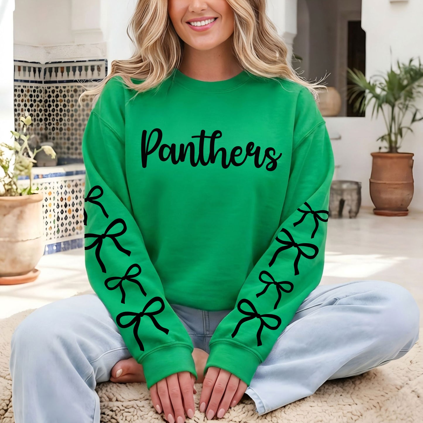 Panthers Bow Sweatshirt
