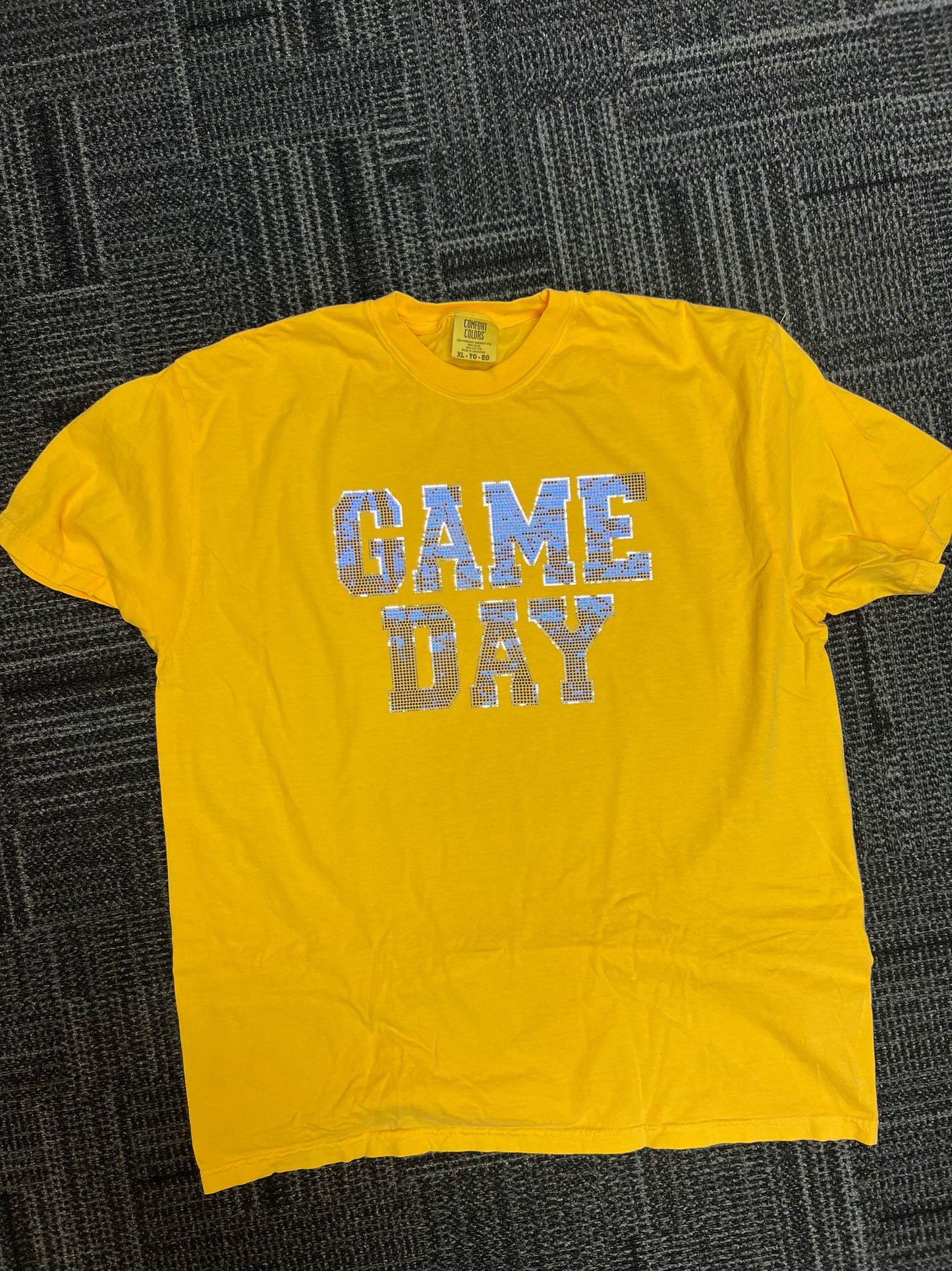 Discounted Spangle Tee (Royal and Yellow) (XL)