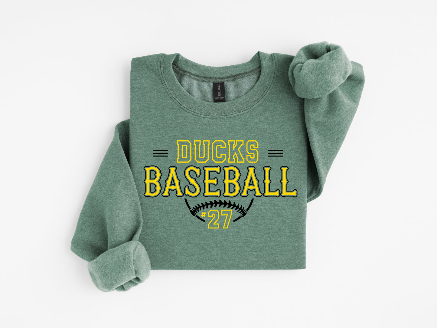 Ducks Vintage Baseball Heather Green (Personalized)