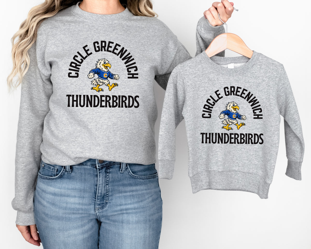 Sports Grey Circle Vintage Thunderbird
