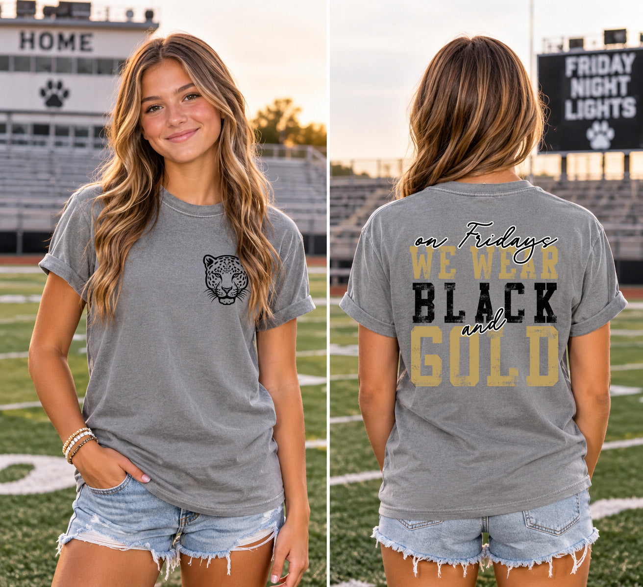 On Fridays {Black & Gold} CC Grey