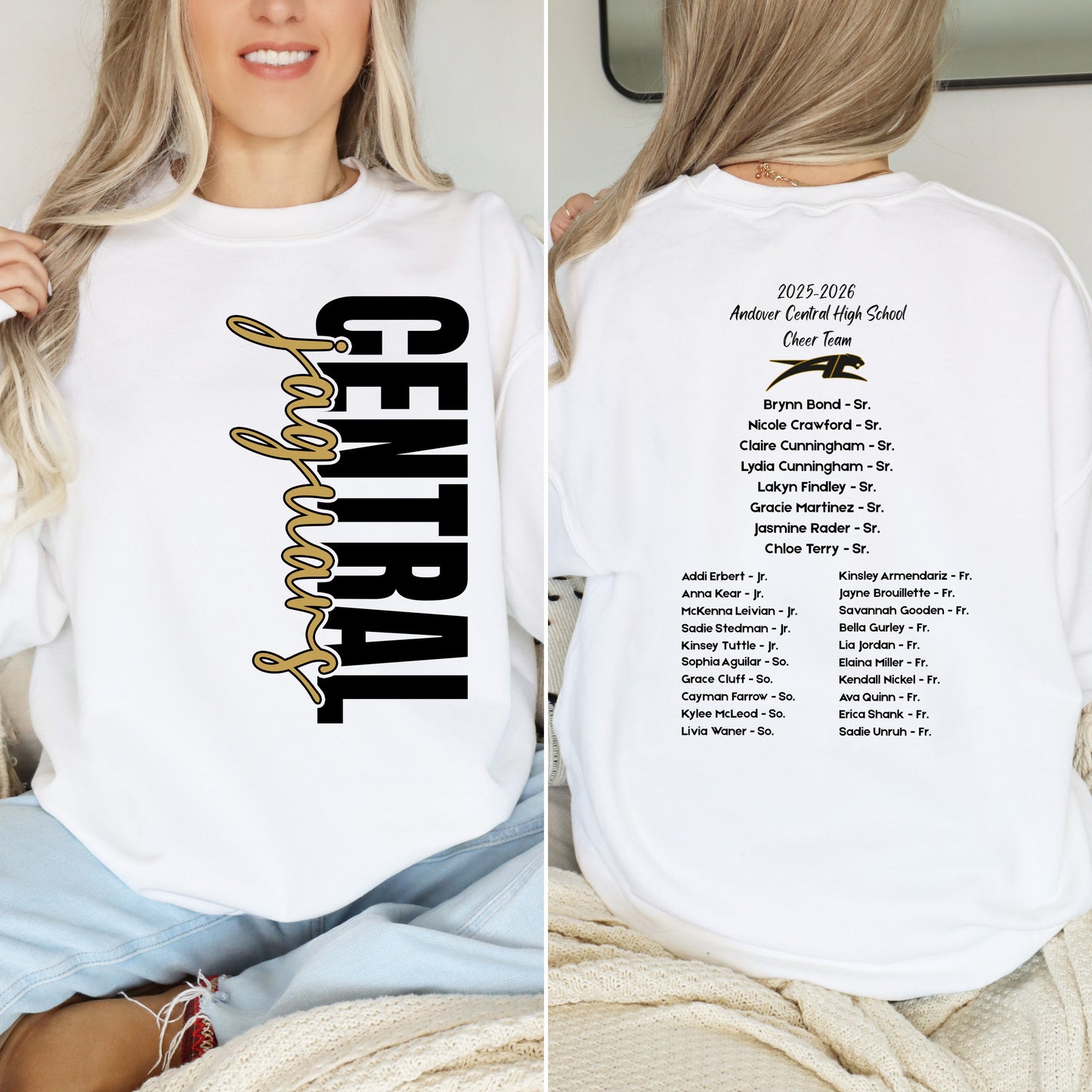Central Jaguars Ceheer (Sweatshirt only, with or without names)