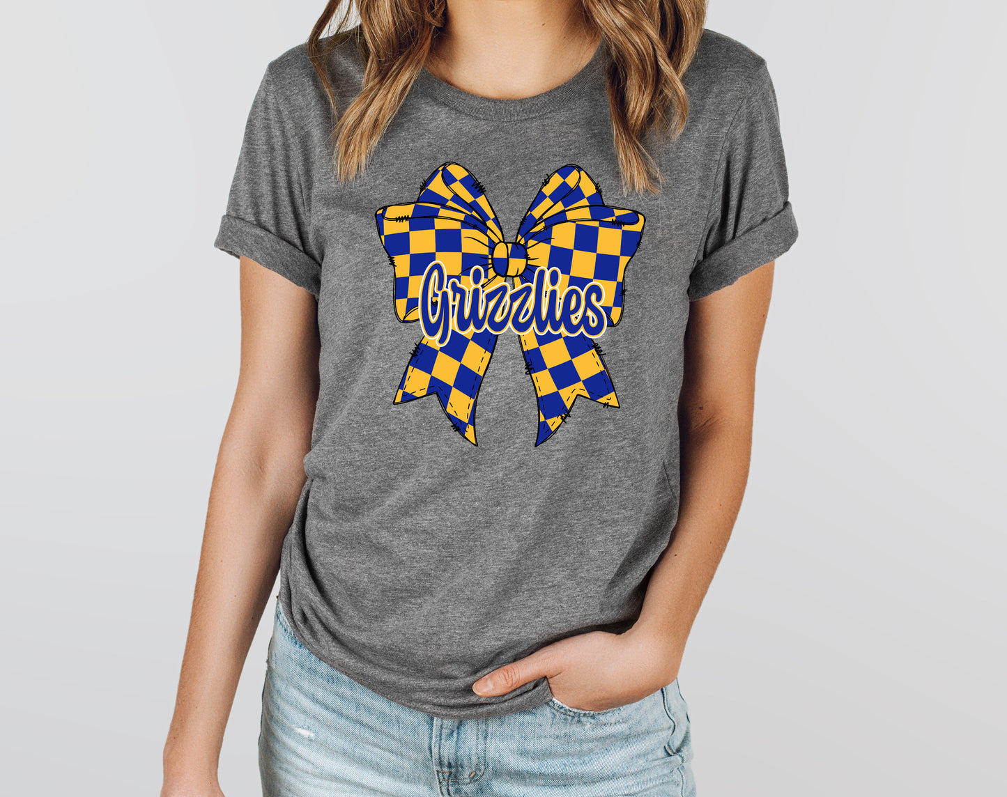 Grizzlies Checkered Bow