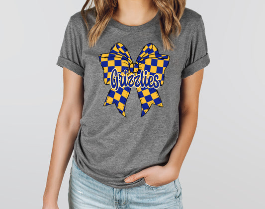 Grizzlies Checkered Bow