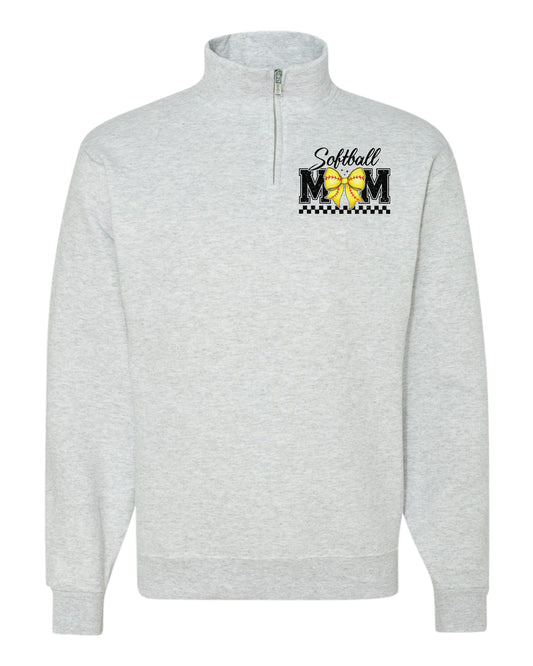 Softball Mom Quarter Zip Ash