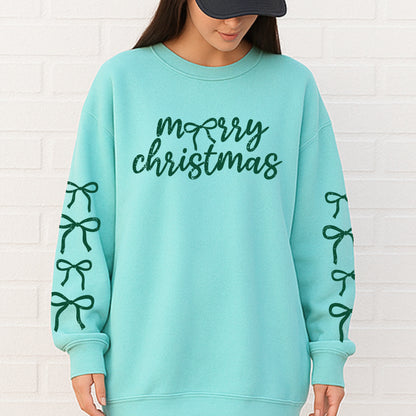 Merry Christmas Bow Sleeves