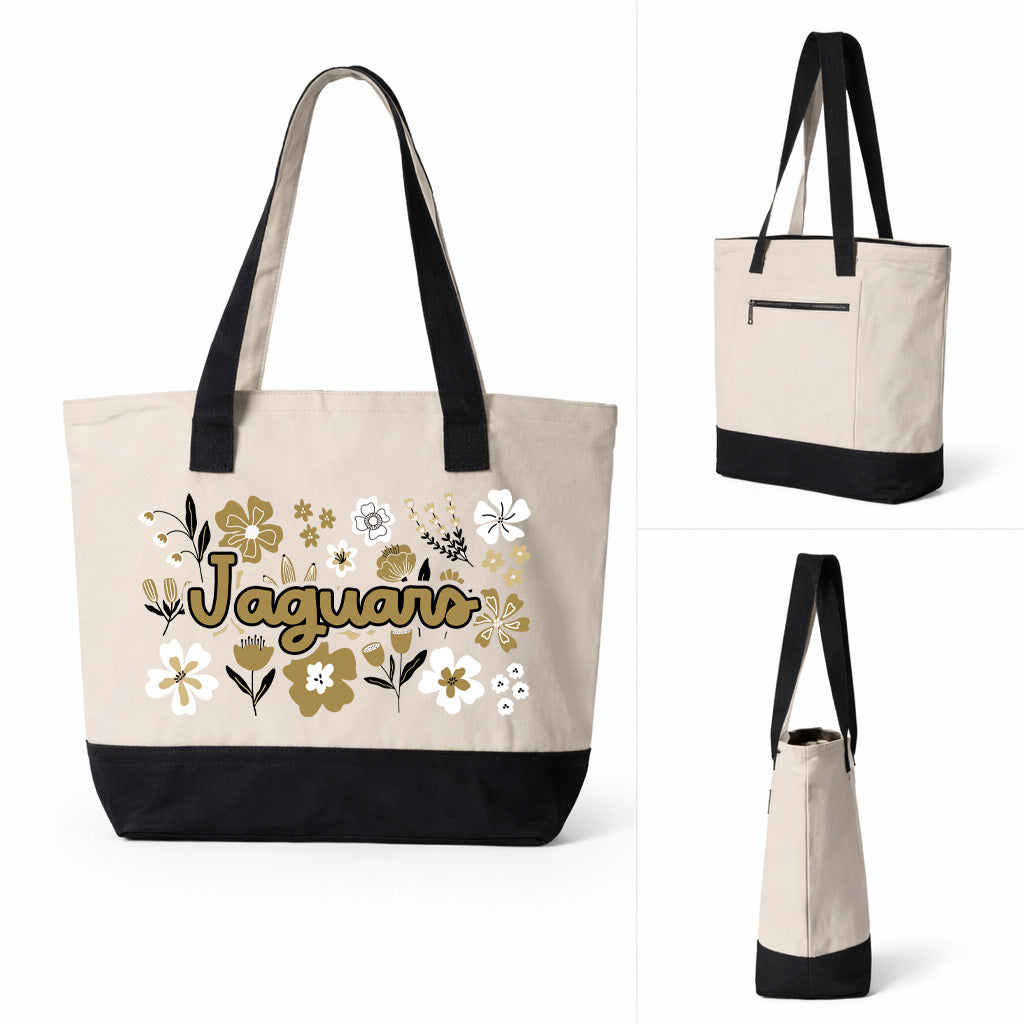 Personalized Zipper Tote Jaguars