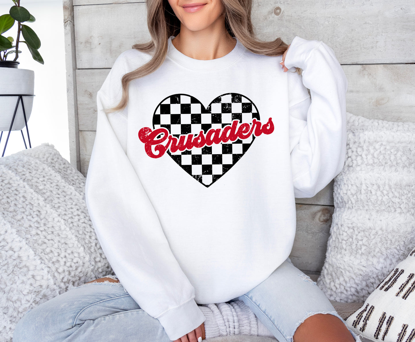 Crusaders Checkered Heart