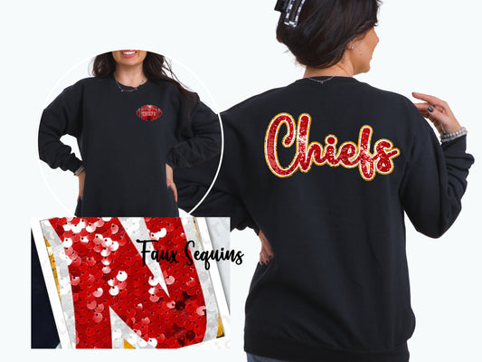 Faux Sequin Chiefs Sweatshirt