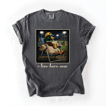 I Live Here Now Baseball Tee ((Duck)
