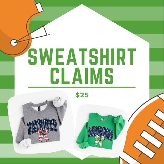 $25 Football Bow Sweatshirts