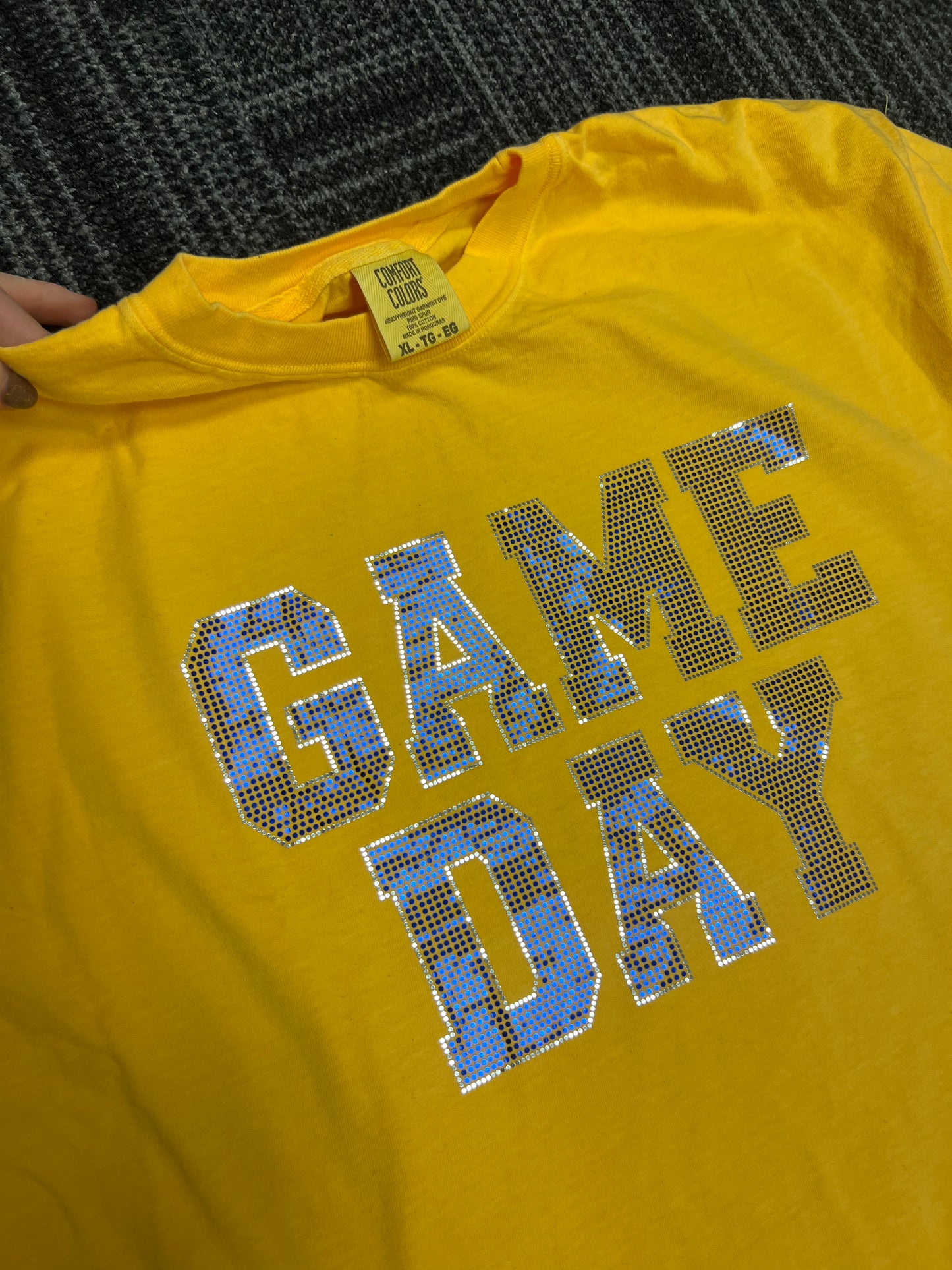 Discounted Spangle Tee (Royal and Yellow) (XL)