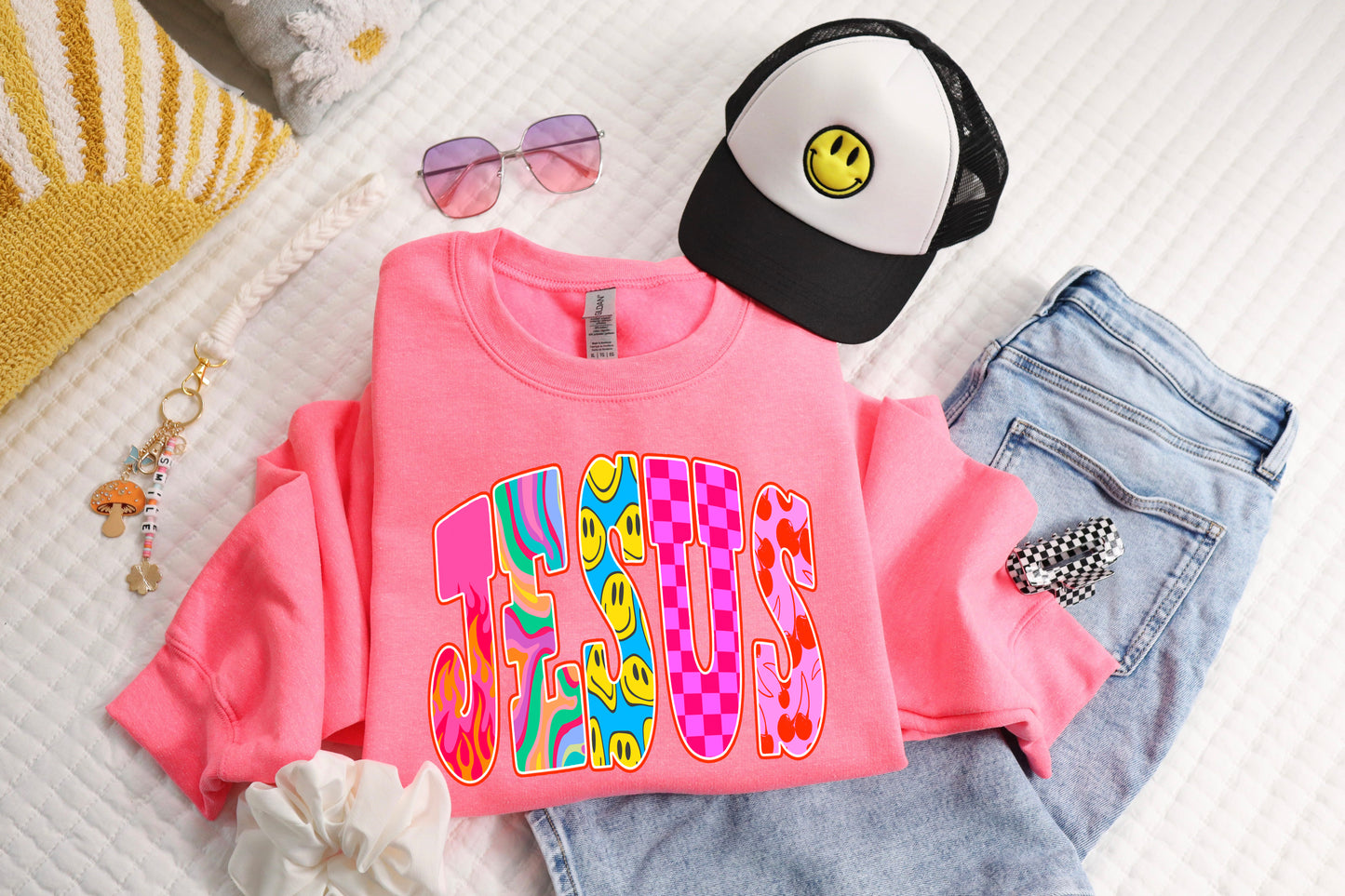 Safety Pink Jesus Sweatshirt