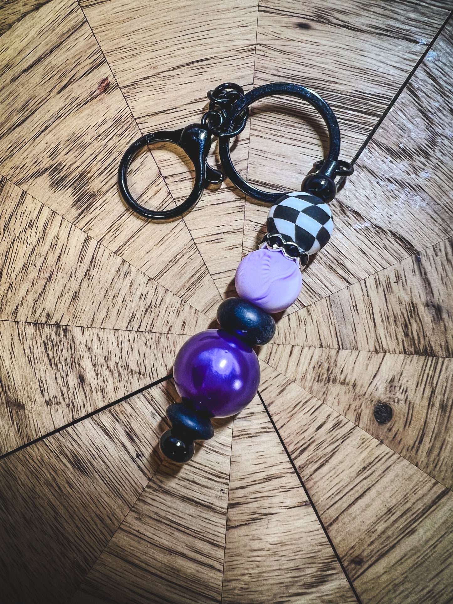 Purple/Black Bar Keychain