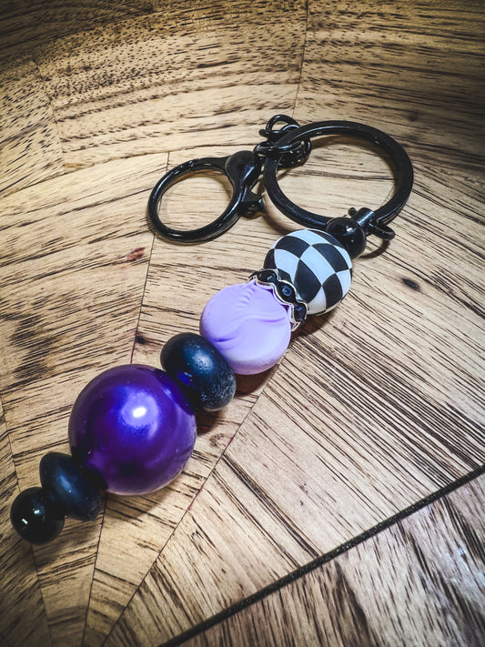 Purple/Black Bar Keychain