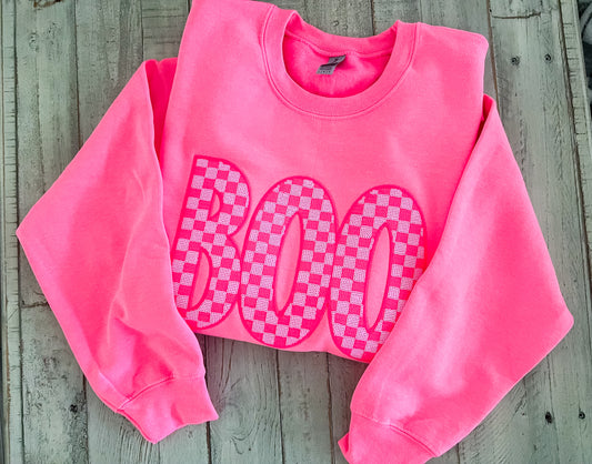 BOO Sequin Patch Sweatshirt {Pink}