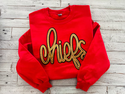 Gold Sequin Chiefs Sweatshirt