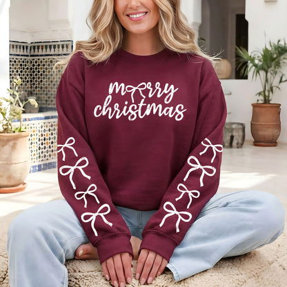 Merry Christmas Bow Sleeves
