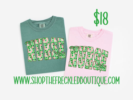 Comfort Color Nurse St Patty's Day Tee