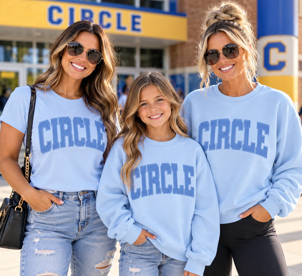 Light Blue Striped Circle