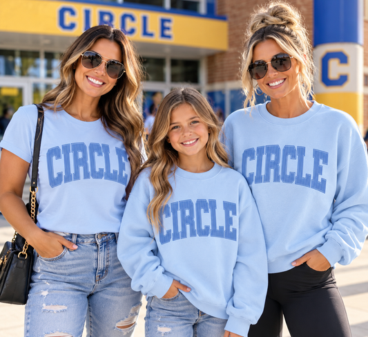 Light Blue Striped Circle