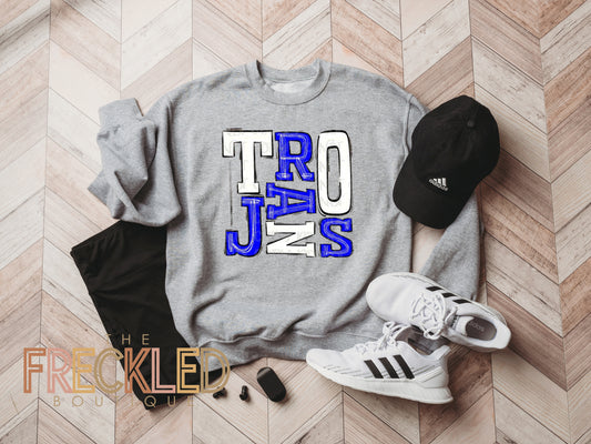 Trojans Funky Letter Crewneck