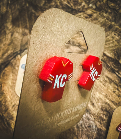 KC Jersey Laser Cut Painted Stud Earrings