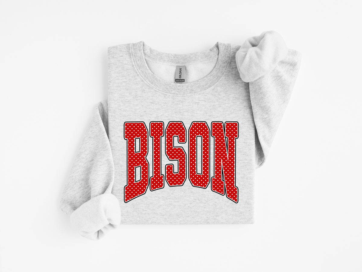 Red Polka Dot Bison on Ash