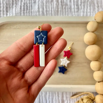 Patriotic Clay Earrings