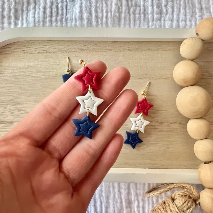 Patriotic Clay Earrings