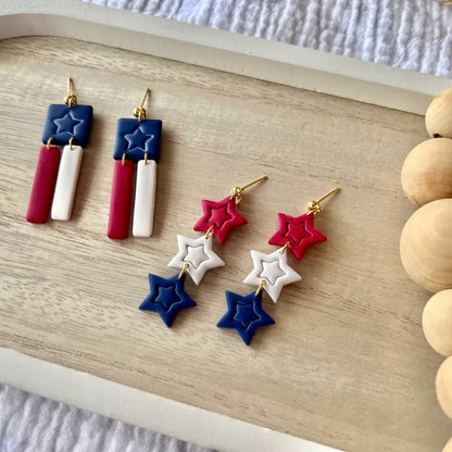 Patriotic Clay Earrings