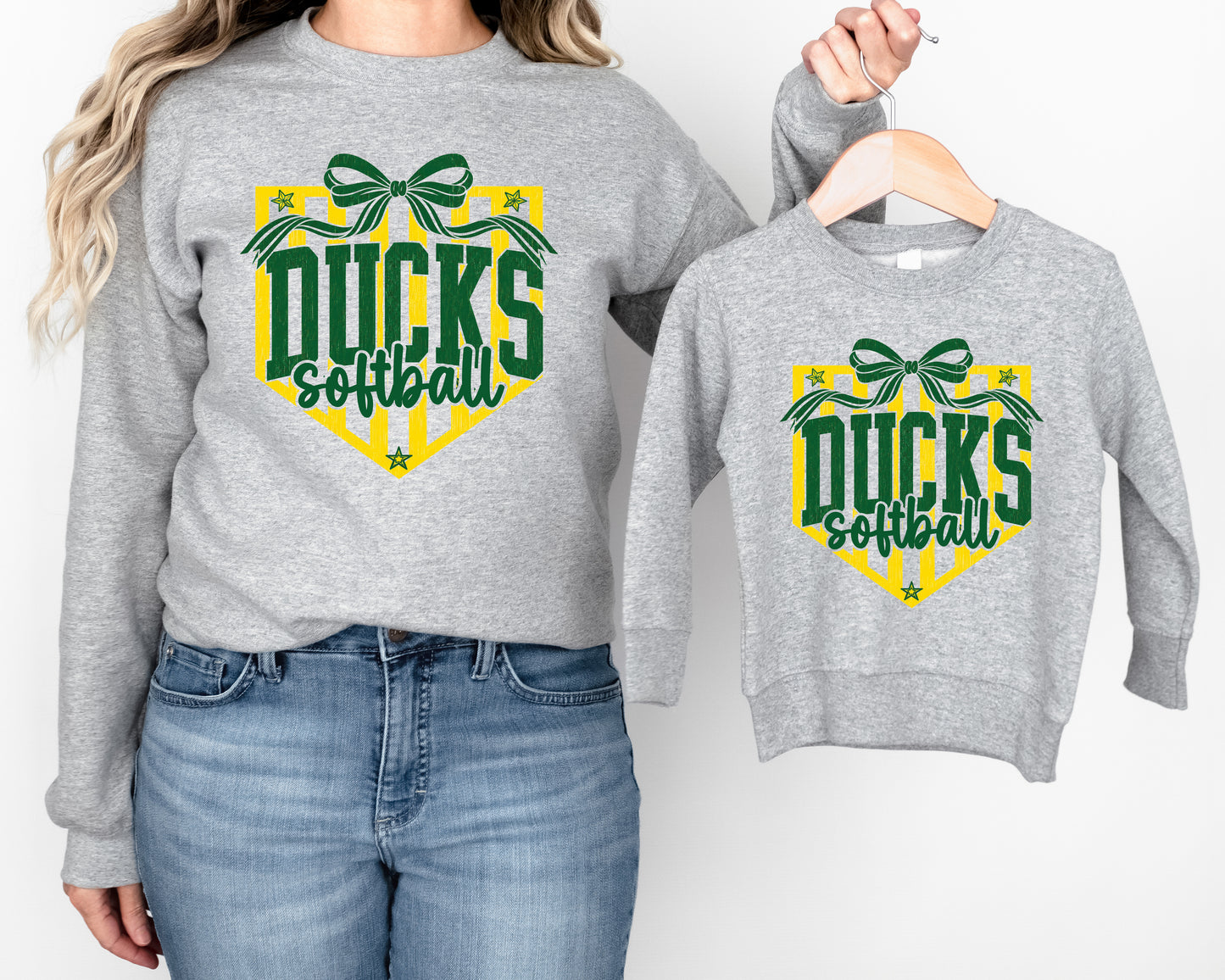 Ducks Softball Striped Plate- Sports Grey