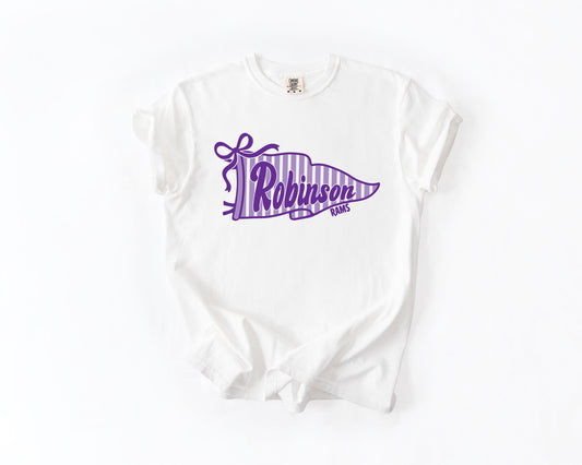 Rams Flag on White Comfort Color Tee