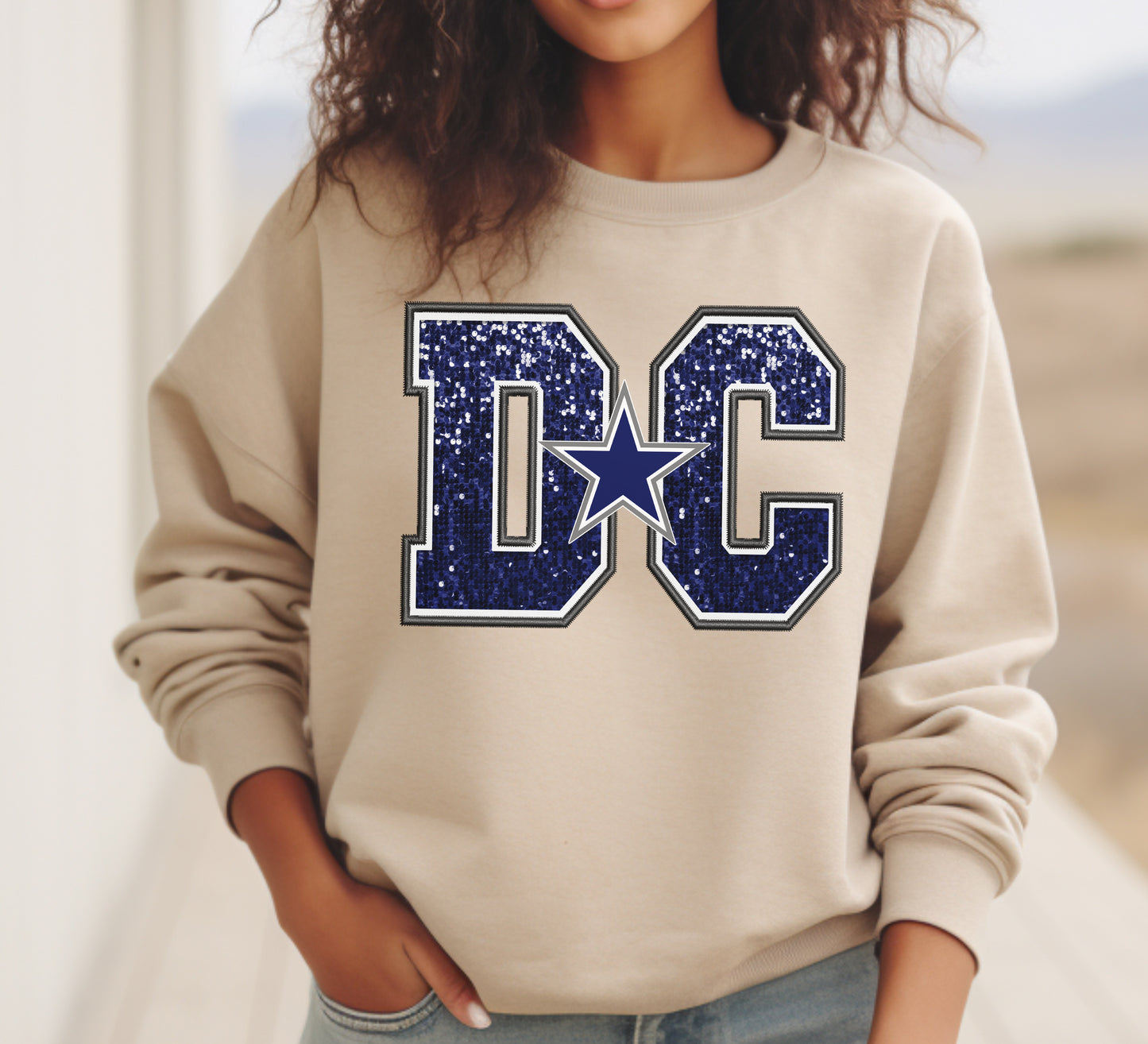 Faux Glitter DC Sweatshirt